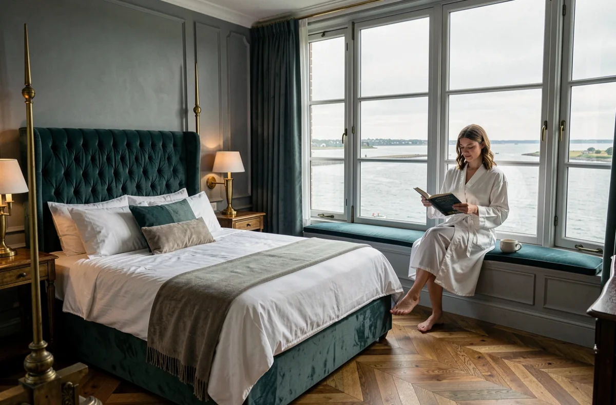 Suite romantique avec vue sur l'estuaire de la Rance à l'hôtel Castelbrac à Dinard