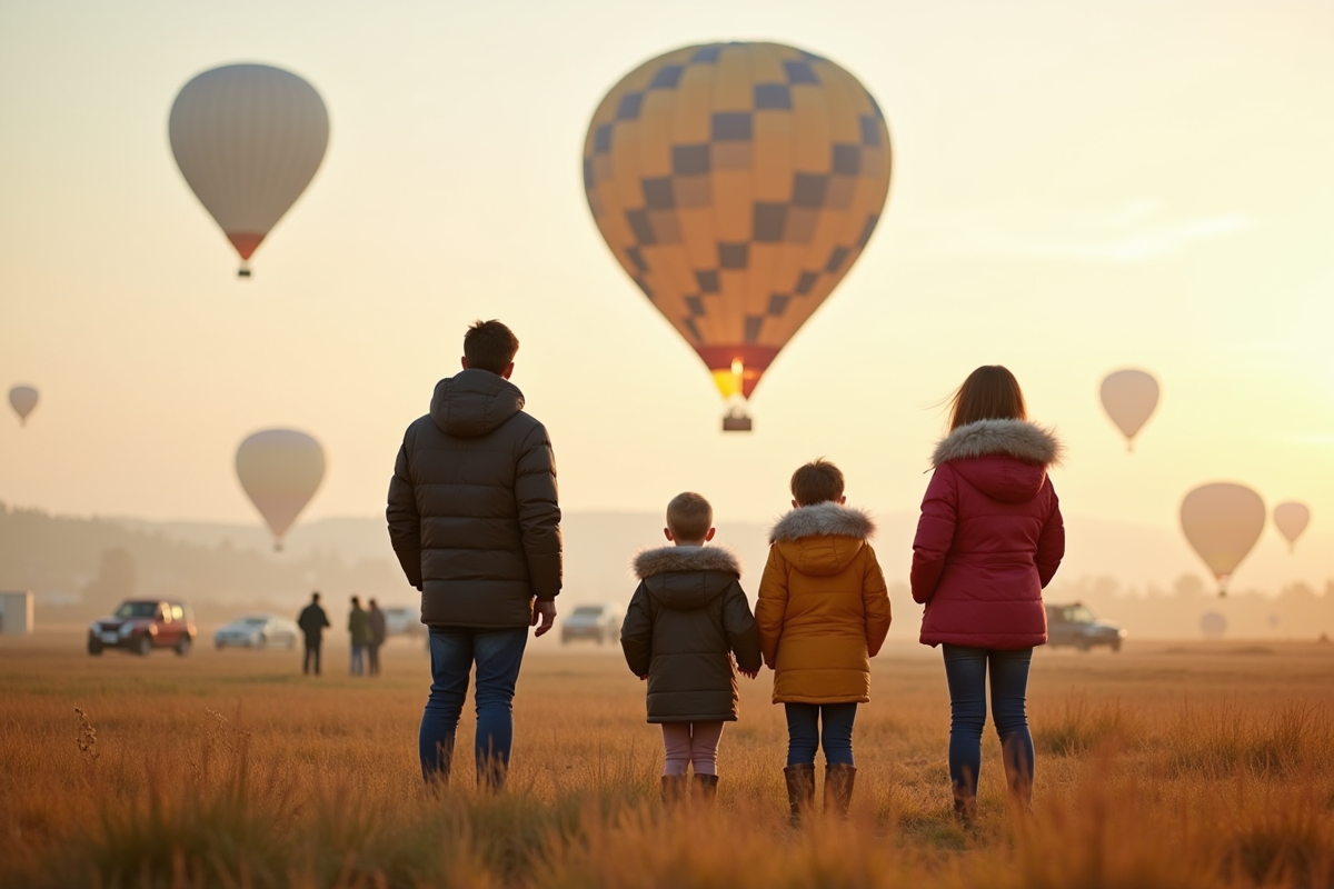 Enfants regardant un ballon en plein gonflage