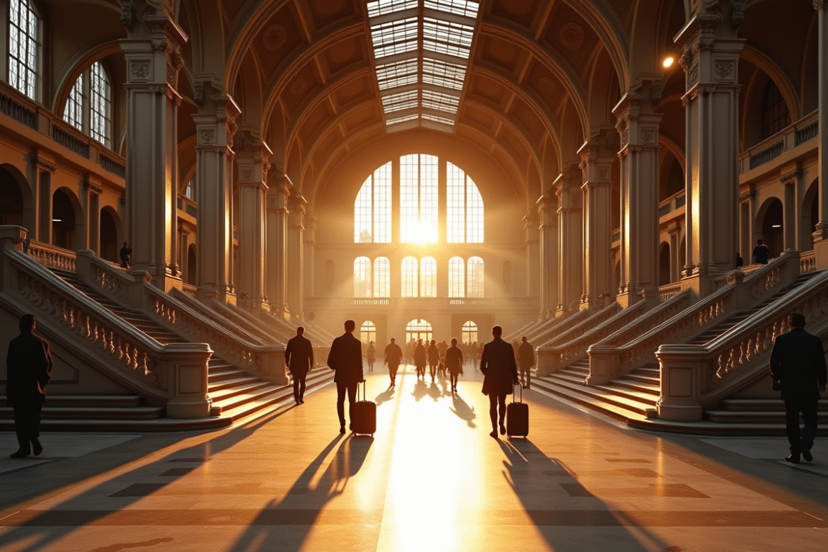 Hall principal de la gare d'Anvers avec architecture ornee